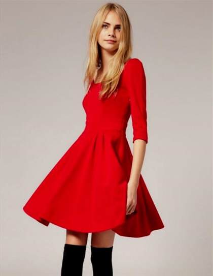 short red dress with sleeves 2018/2019