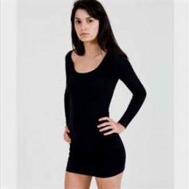 short tight black dress with long sleeves 2018/2019