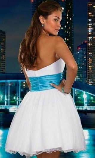 short white and blue prom dresses 2018-2019