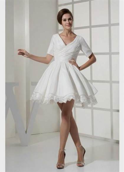 short white dress with sleeves 2018/2019
