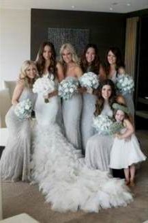 silver bridesmaid dresses 2018-2019