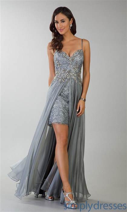 silver high low prom dresses 2018/2019
