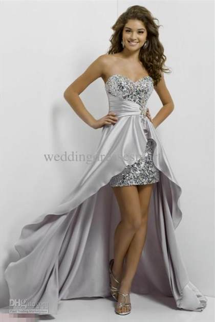 silver high low prom dresses 2018/2019