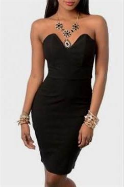 strapless black fitted dress 2018/2019