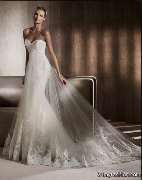 strapless lace beach wedding dresses 2018-2019