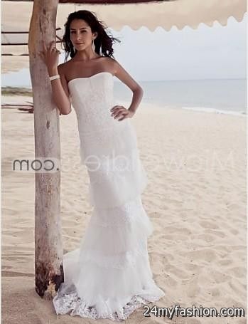strapless lace beach wedding dresses 2018-2019