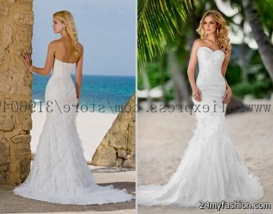 strapless sweetheart beach wedding dresses 2018-2019