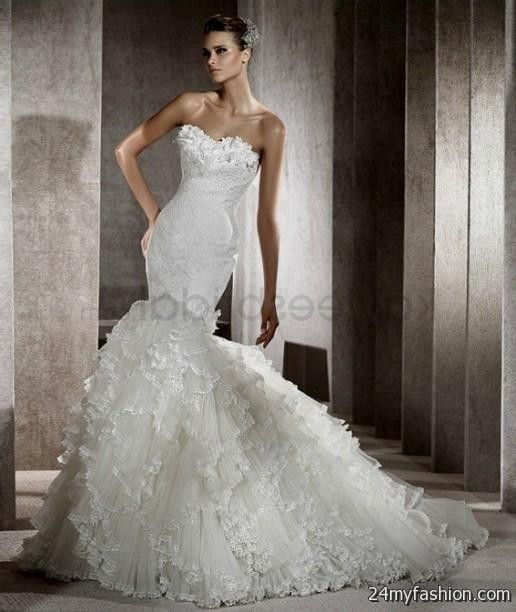 sweetheart lace mermaid wedding dress 2018-2019