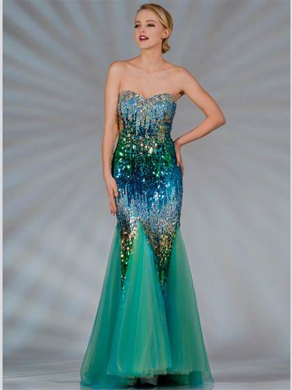 teal mermaid prom dresses 2018/2019