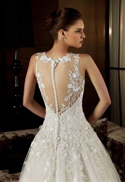 vintage lace wedding dresses with open back 2018/2019