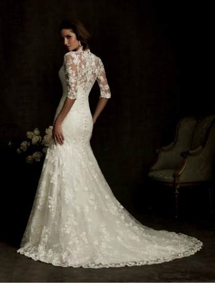 vintage lace wedding gowns with sleeves 2018-2019