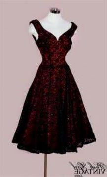 vintage red and black lace dress 2018-2019