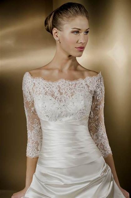 wedding dress lace sleeves off the shoulder 2018/2019