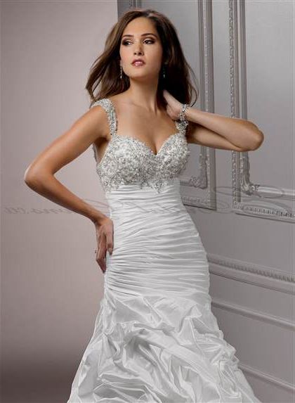 wedding dresses sweetheart neckline fit and flare with bling 2018-2019