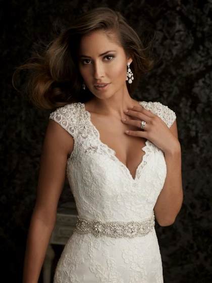 wedding dresses with lace cap sleeves 2018/2019
