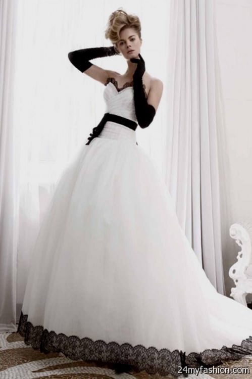 white and black wedding dress 2018-2019