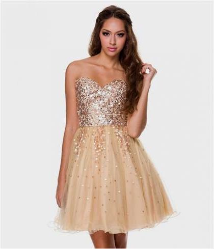 white and gold short prom dresses 2018/2019
