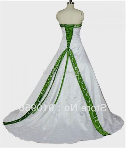 white and green wedding dress 2018-2019