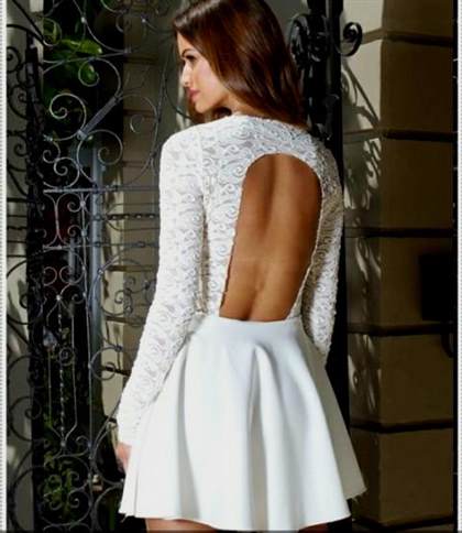 white long sleeve lace short prom dress 2018/2019