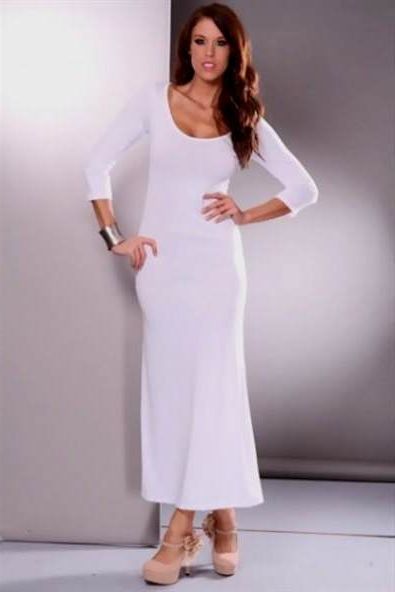 white maxi dresses with sleeves 2018/2019