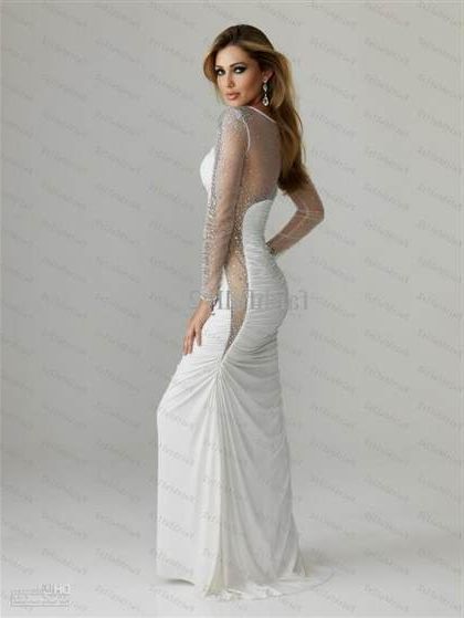 white prom dresses with sleeves 2018-2019
