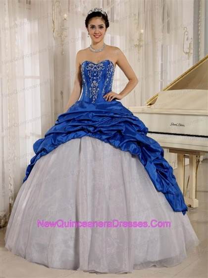 white quinceanera dresses with blue diamonds 2018-2019