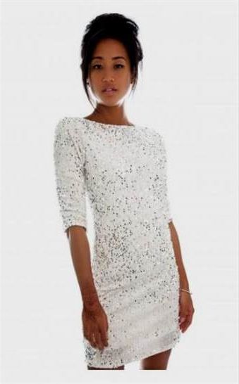 white sequin dress with sleeves 2018-2019