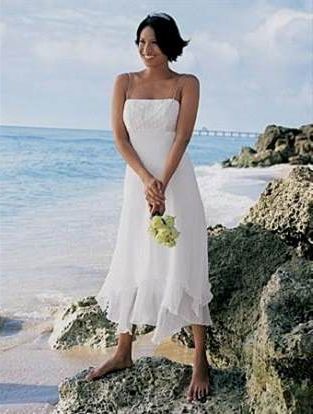 white sundress beach wedding 2018/2019