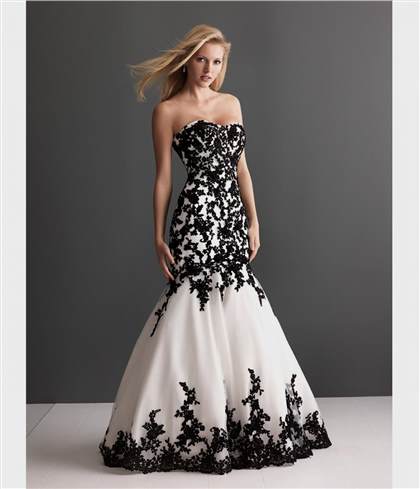 white wedding dress with black lace overlay 2018/2019