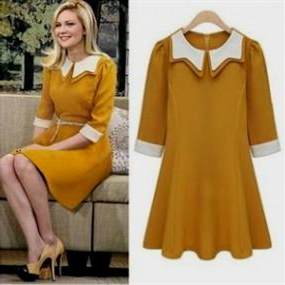 yellow dress with 3/4 sleeves 2018/2019