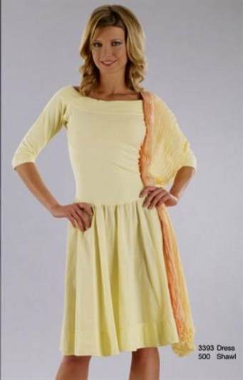 yellow dress with 3/4 sleeves 2018/2019