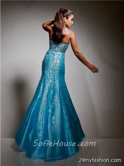blue sparkly prom dress with sleeves review