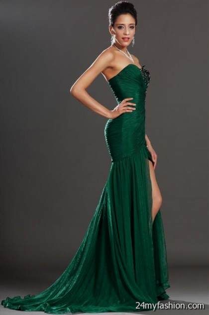 green mermaid prom dress review