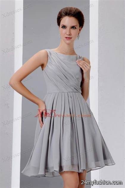 grey chiffon dress