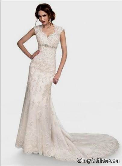 lace fitted wedding dress with cap sleeves review