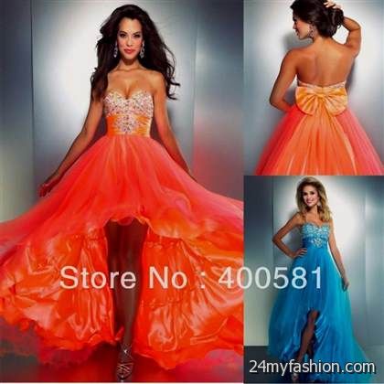 orange high low prom dress review