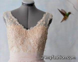 peach lace wedding dress review