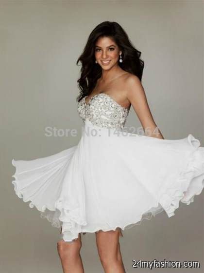 prom dresses short white review