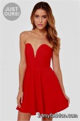 red strapless sundress review