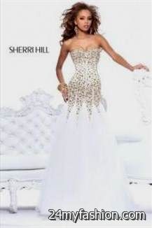 sherri hill prom dresses white and gold review