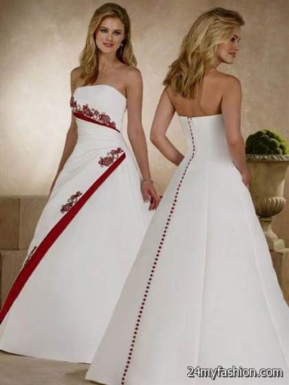 strapless red and white wedding dresses review