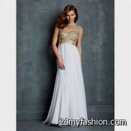 white and gold prom dress review