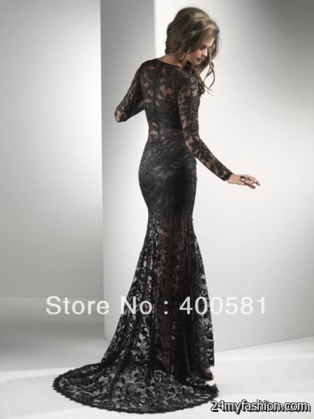 Long sleeved black lace dress review