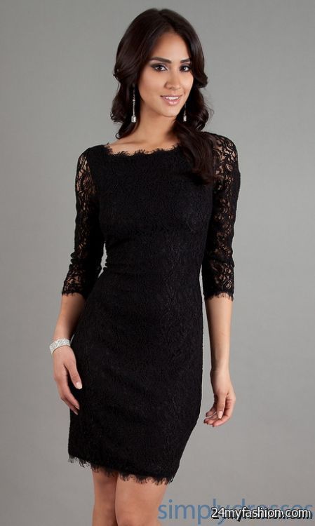 Long sleeved black lace dress review