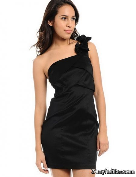 One shoulder black dresses review