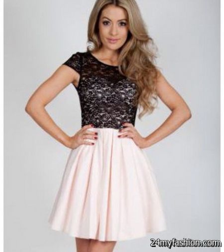Pink and black lace dress review