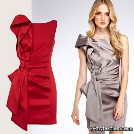 Red satin cocktail dress review