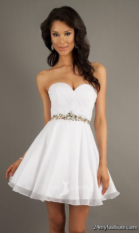 White strapless cocktail dresses review