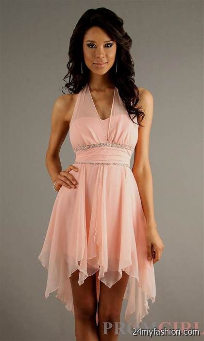 peach high low dresses review