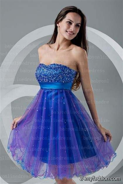 purple and blue short prom dresses review